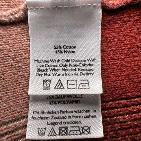 Eddie Bauer Open Front Cardigan Size Medium Pockets Dark Red Check - Picture 4 of 8